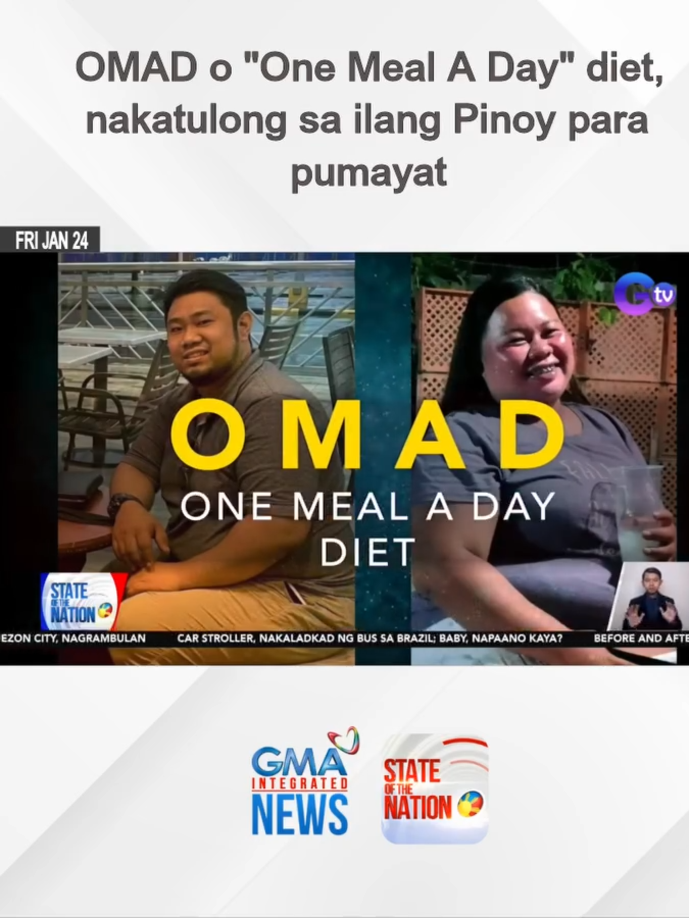 Nakakapayat para sa ilang Pinoy ang isang beses na pagkain sa isang araw OMAD diet. Ayon naman sa eksperto, may magandang dulot ito sa katawan pero hindi dapat araw-arawin. #SONA #FitTrack