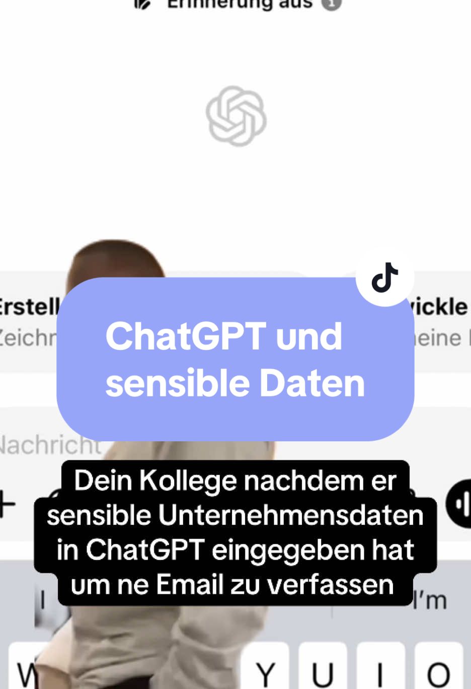 ChatGPT vorsichtig nutzen. 🤪 #meme #chatgpt #officehumor #kmu #smb #it #cybersecurity #viral #tiktok