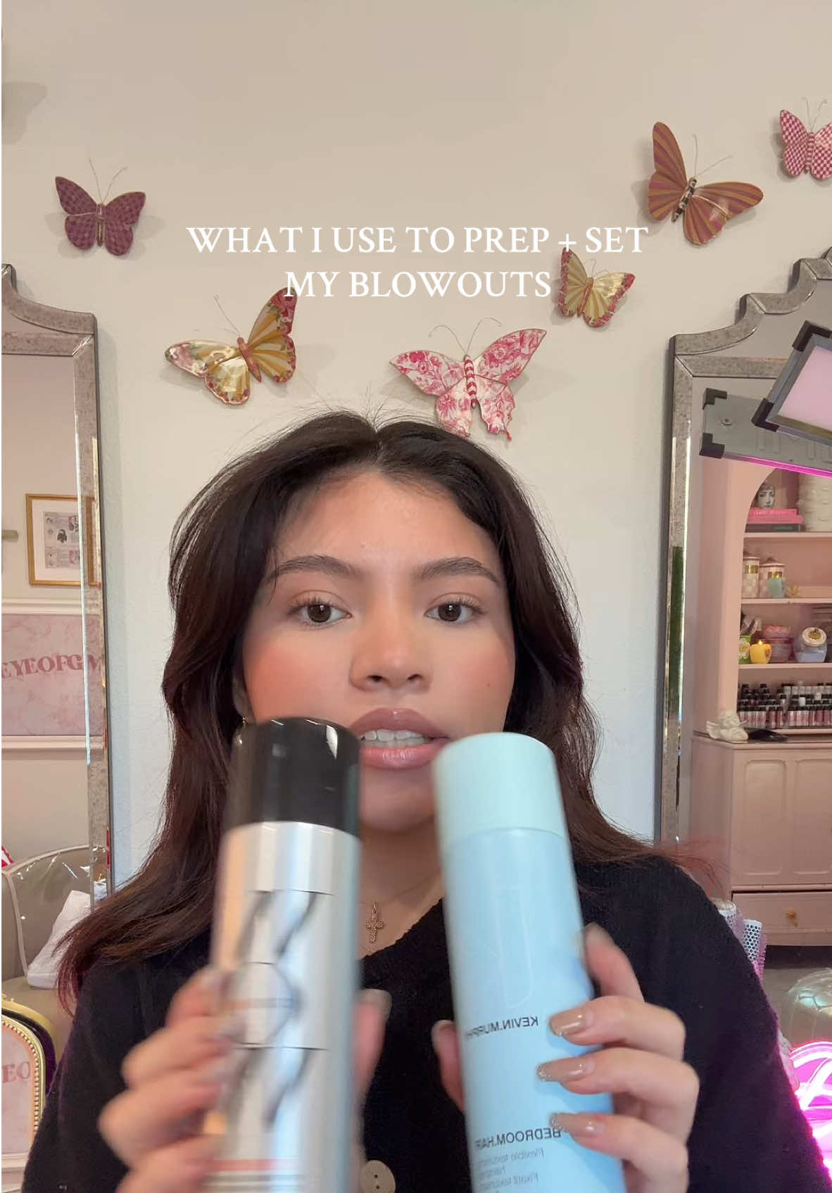 My most asked question, what I use to prep + set my big bouncy blowouts 🤝🏼✨‼️ thank me later  #blowoutproducts #hairrecommendation #blowout #productrecommendations #haircare  @Color Wow Hair @KEVIN.MURPHY  @K18 Hair @IGK Hair @Kenra Professional 