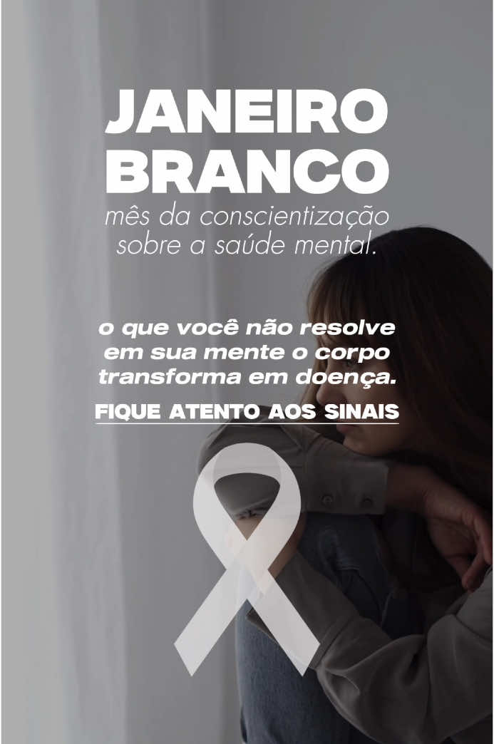 Janeiro Branco: O Que Não se Resolve na Mente, o Corpo Sofre O Janeiro Branco é uma campanha dedicada à conscientização sobre a saúde mental, um tema fundamental que merece atenção de todos. Neste mês, somos convidados a refletir sobre a importância de cuidar da mente, pois ela influencia diretamente o funcionamento do corpo. Quando questões emocionais e psicológicas não são resolvidas, podem se manifestar em forma de sintomas físicos, como dores crônicas, problemas gastrointestinais, insônia e até doenças cardiovasculares.   A mente e o corpo estão profundamente conectados. O estresse, a ansiedade e a tristeza acumulados podem gerar um estado de tensão constante, que desgasta o organismo. Da mesma forma, quando aprendemos a cuidar da saúde mental, promovemos equilíbrio, bem-estar e qualidade de vida.   É essencial lembrar que pedir ajuda não é sinal de fraqueza, mas de coragem. Procurar um psicólogo ou outro profissional capacitado pode fazer toda a diferença para compreender e lidar com os desafios internos. Terapias, práticas de autocuidado e até mudanças no estilo de vida podem trazer grandes benefícios.   Neste Janeiro Branco, cuide de sua mente com a mesma dedicação que cuida do corpo. Porque o que não se resolve na mente, o corpo grita. Priorize sua saúde mental. Você merece. 🌱#mindfulness #atençãoativa #ansiedade #neurosemente #TDAH #Depressao 