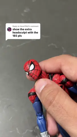 Replying to @Horst1962 its not a perfect fit by any means on the official 186. From some angles it looks slightly smaller. Also requires sticky tack to stay in. Other than that its a solid insomniac headsculpt for being a random extra to the Ben Reilly figure! #foryoupage #fyp #spiderman #insomniac #ps5spiderman #peterparker #ps5 Insomniac Spider-Man Action Figure #collectibles #mafex #marvel #mcu #marvellegends #cttoys