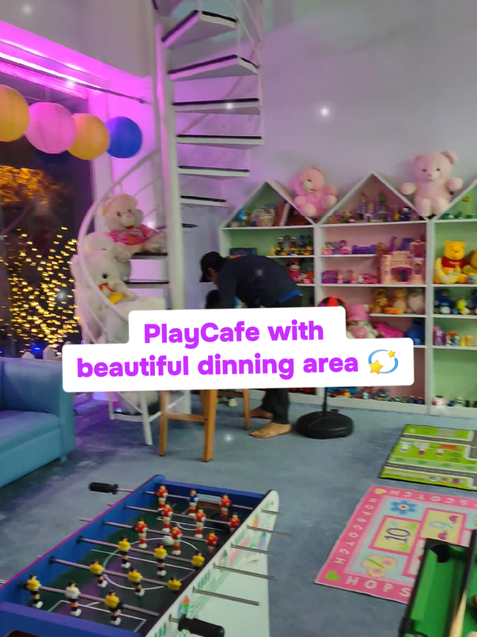 Kids carebear playcafe with aesthetic dinning area and lots of games 🎊  #foryou #fyp #fyppppppppppppppppppppppp #viral #playarea #toysforkids #littlethings #birthdayparty #fairyland #bahriatown  #disneyland 