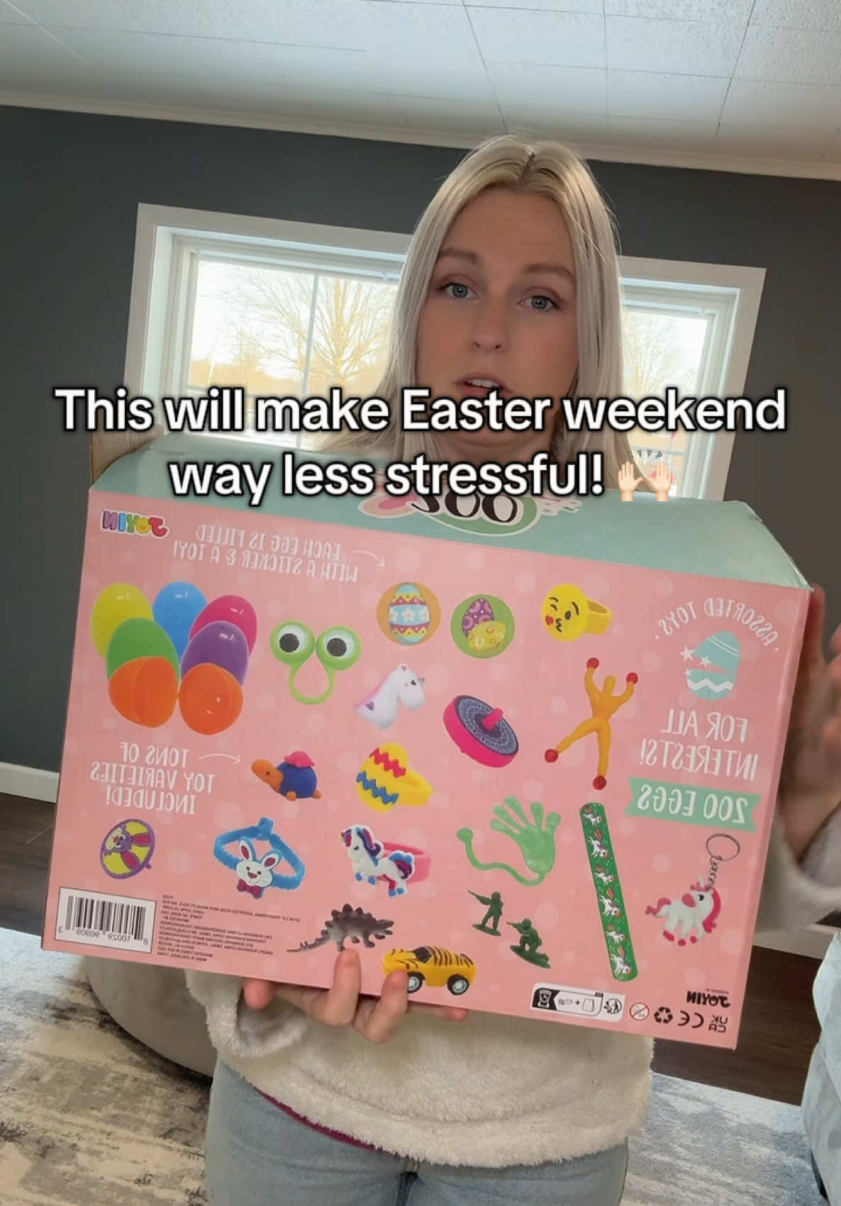 Thank God for prefilled eggs! 🙌🏻 And much better than candy. #easter #eastereggs #mustbuy #easteregghunt #lessstress #fyp #viral #prefilledeasteregg #LifeHack #giftguide #easterbasket #fun #tts #kids #easterhaul #TikTokShop 