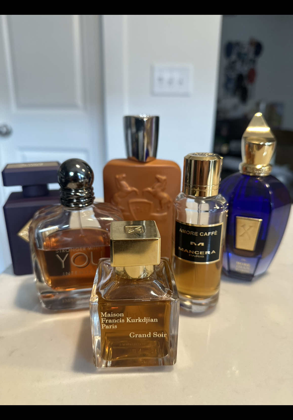 Sunday - Mancera Amore Caffe Monday - Armani SWY Instensely Tuesday - PDM Althair Wednesday - MFK Grand Soir Thursday - Xerjoff More Than Words Friday - Initio Side Effect  #fragrance #cologne #perfumetiktok #fyp 