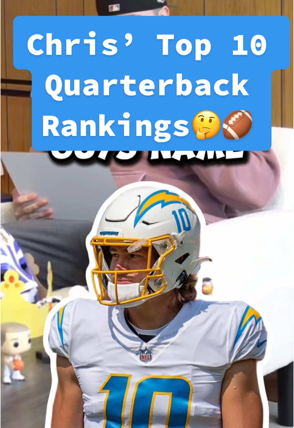 Chris’ Top 10 Quarterback Rankings🤔🏈 #nflrankings #quarterback #NFL #nflfootball #NFLPlayoffs #patrickmahomes #nfltrivia #footballtrivia #sportstrivia #nfltiktok #fypnfl #fyp 