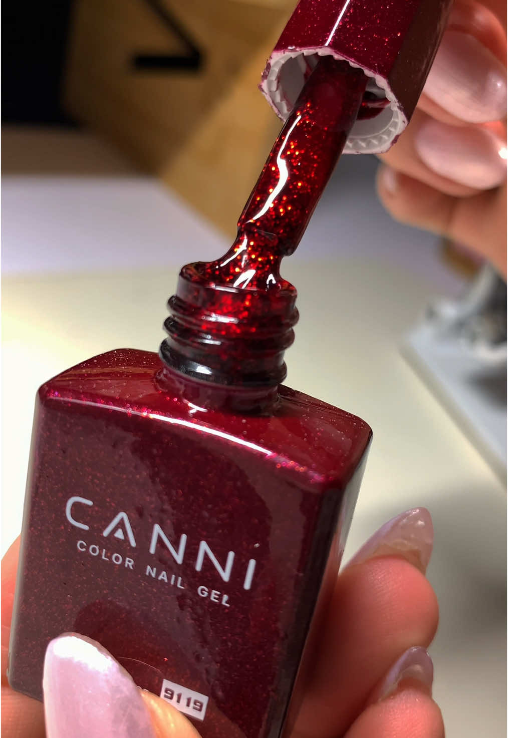 I just bought new gel polishes and I can’t stop obsessing over this one😍😍 #nailpolish #canni #red #product #ugccreator #review 