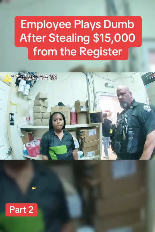 Employee Plays Dumb After Stealing $15,000 from the Register #cops #copsoftiktok #police #policeofficer #foryoupage 