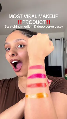 MADE BY MITCHELL MEDIUM & DEEP CURVE CASE SWATCHES ON MEDIUM SKIN 😍✨ @madebymitchell  #madebymitchell #curvecasemadebymitchell #curvecasedeep #curvecasemedium #makeupswatches #viralmakeup 
