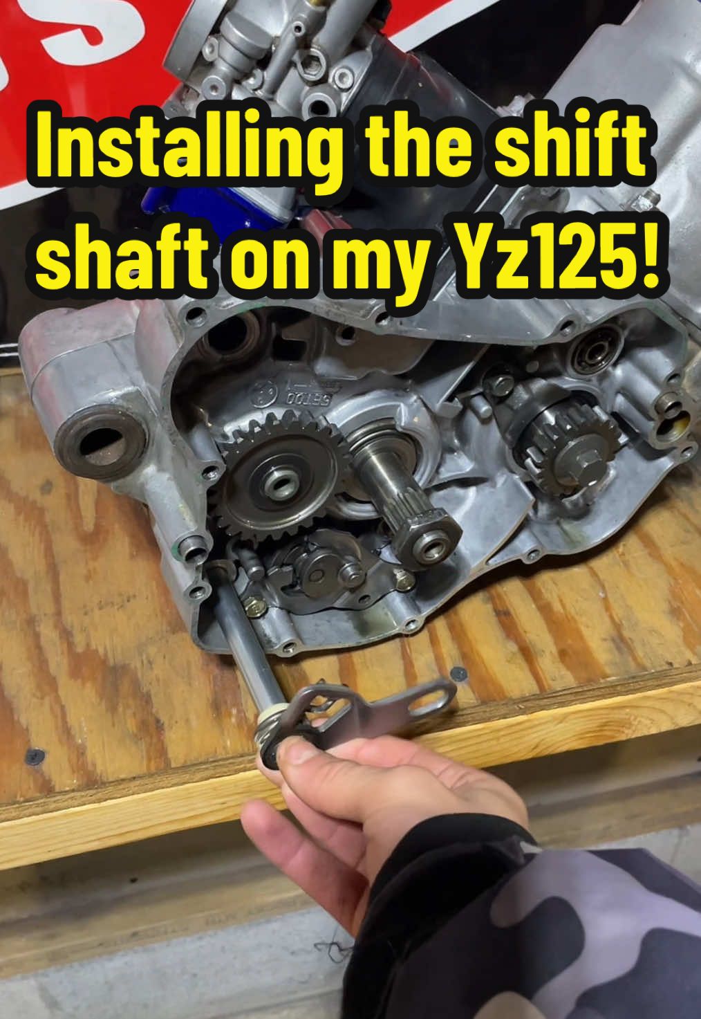 Let’s install the shift shaft and seal on my Yz125 engine! 🙏 We have to do crank seals next.. wish me luck! 🔥🫡 #darzrt #vertex #yz125 #yz125💙 #yz125x #2stroke #yamaha #foryou #fyp 