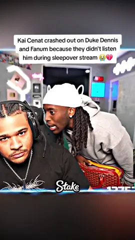Kai Cenat crashed out on Duke Dennis and Fanum because they didn't listen him during sleepover stream 😭💔 #kaicenat #fyp 
