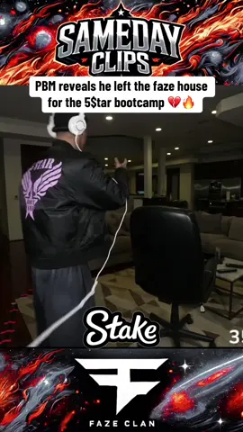 PBM reveals he left the faze house for the 5$tar bootcamp 💔🔥 #fyp #faze #plaqueboymax 