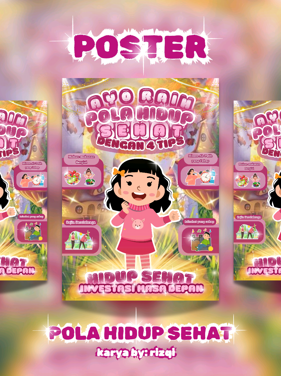 POSTER POLA HIDUP SEHAT 💪🏻🤩 #fyp #foryou #poster #posterdesign #canva #canvadesign #polahidupsehat #viralditiktok 