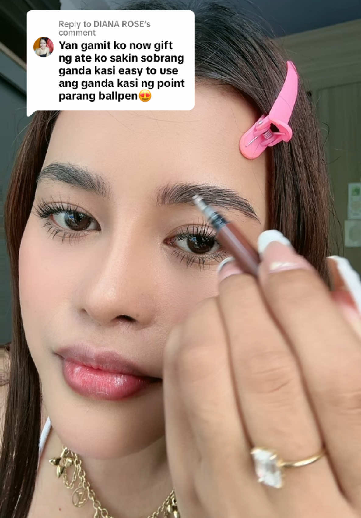 Replying to @DIANA ROSE Yesssss true ito nadin talaga ang on the go pang kilay ko napakadali lang kasing gamitin 🥰✨🫶🏻🎀 #kilay #eyebrows #brow #biya #biyaeyebrowpen #fyp 