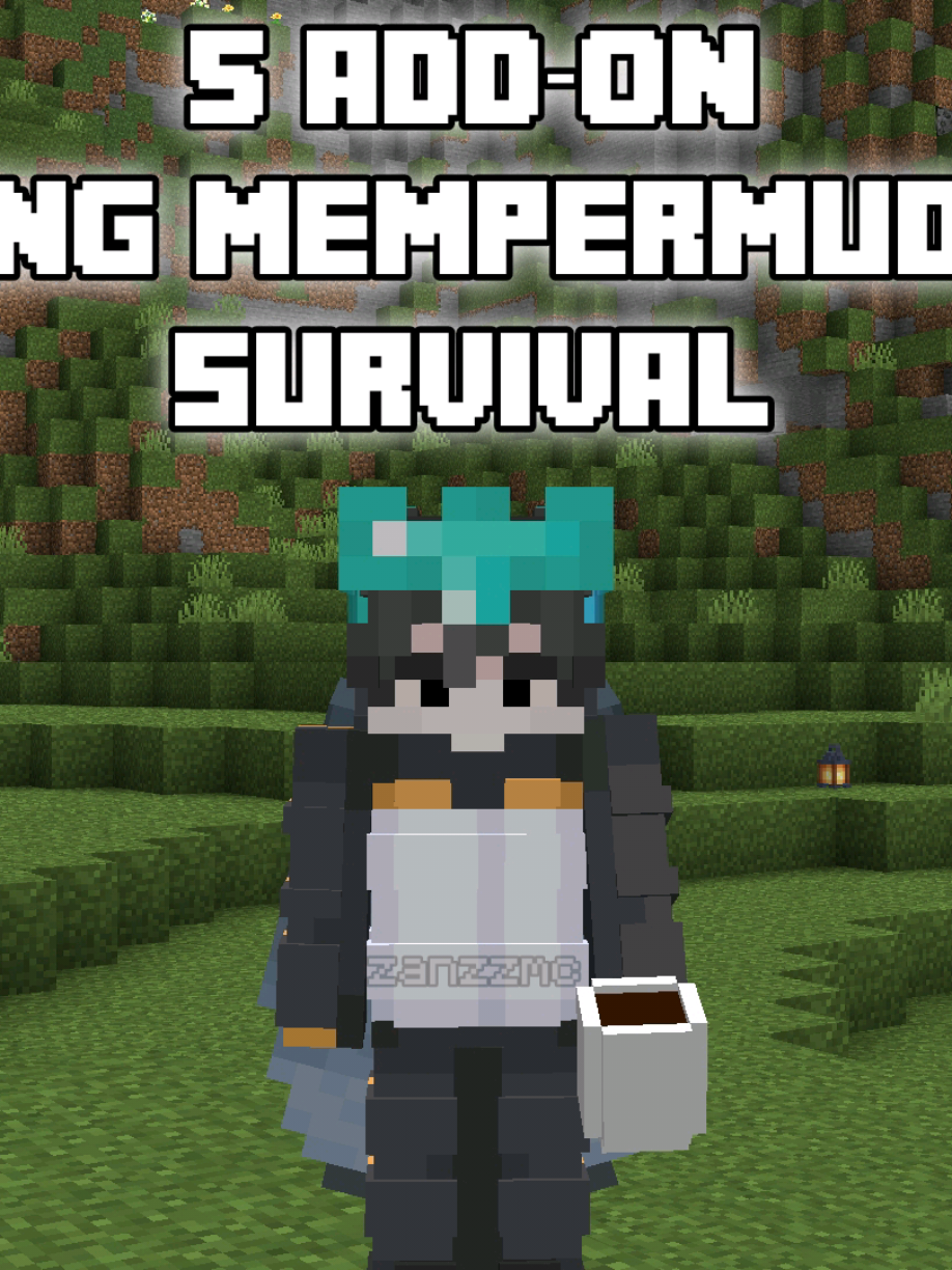 5 add-on mempermudah survival kalian | link download ada di saluran zanzz mc | #bedrockedition #addon #Minecraft #zanzzmc #fyp #foryou 