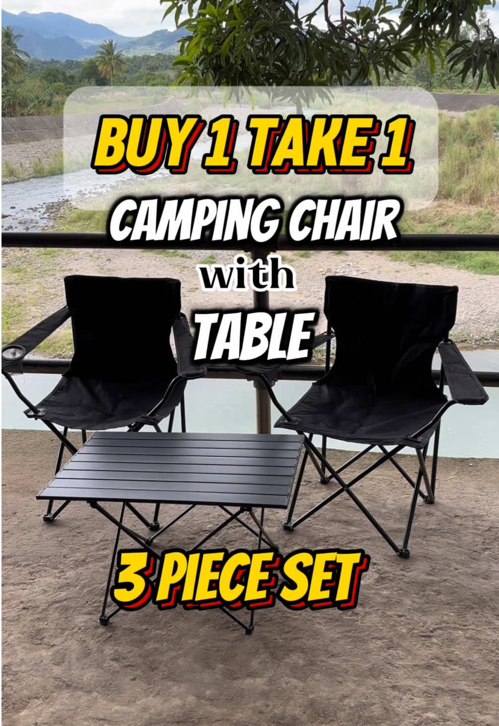 CAMPING CHAIR WITH TABLE. 3 piece set 2pcs camping chair 1pc table. BUNDLE NA magagamit sa mga camping outing picnic o sa mga outdoor activities. Pang heavy duty comfortable relaxing gamitin napaka foldable  #camping #outing #picnic #outdoor #campingchair #chair #table #campingtable #comfortable #relaxing #quality #tiktok #tiktokph #tiktokfinds #budolfinds #fypシ 