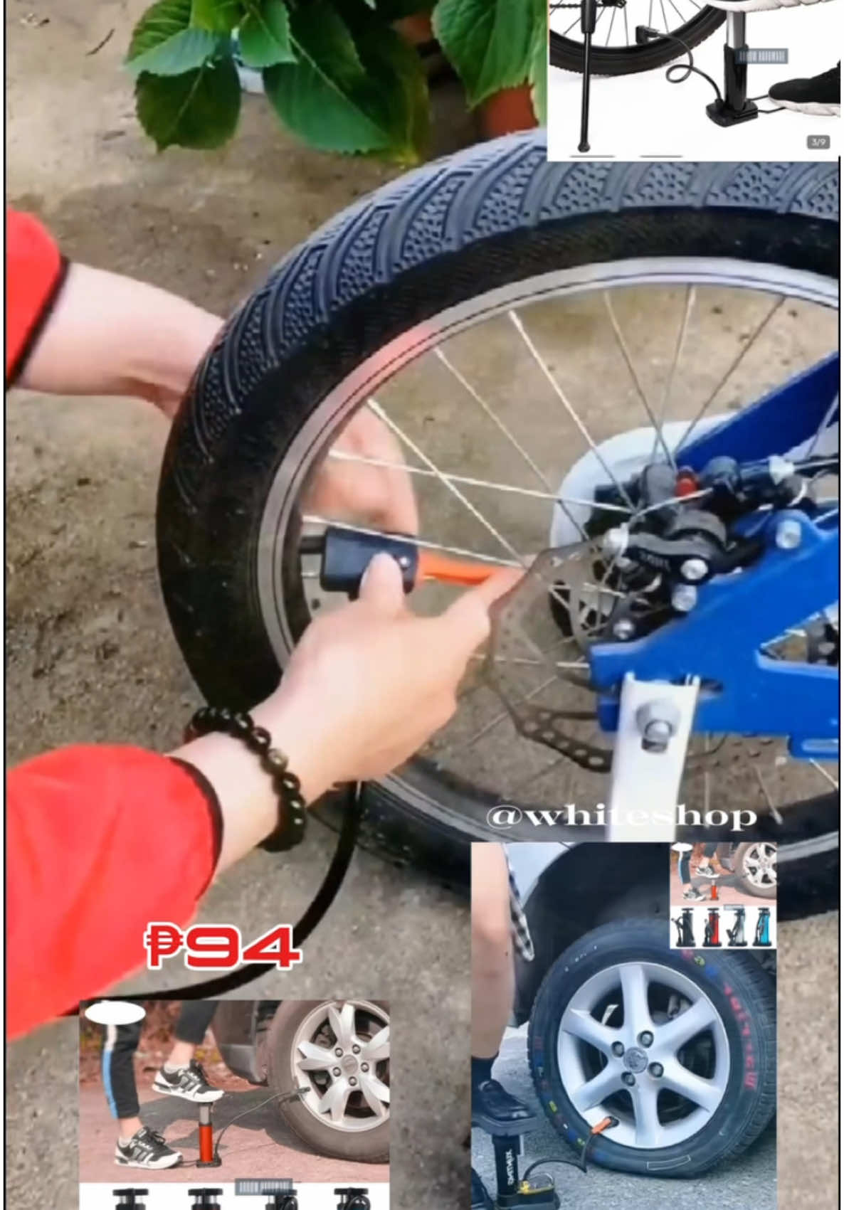 Foot Tire Pump Bike Ultra-Ligh steel high pressure portable air pump  #airpump  #highpressureairpump  #portableairpump  #motorcycleairpump 