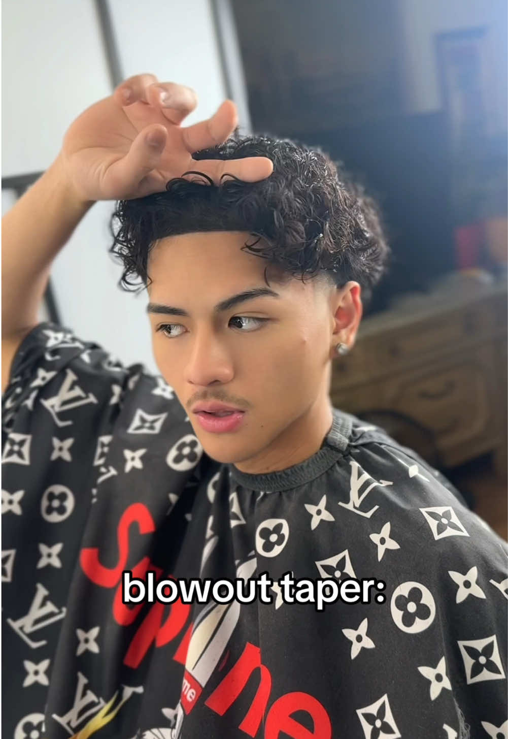 curly blowout taper 😮‍💨 #blowout #vancouver #barber #blowouthair #blowouttaper #taper #taperfade #lineup #hair #haircut #hairstyle #curls #curlyhair #perm #fyp #content #trending #viral 