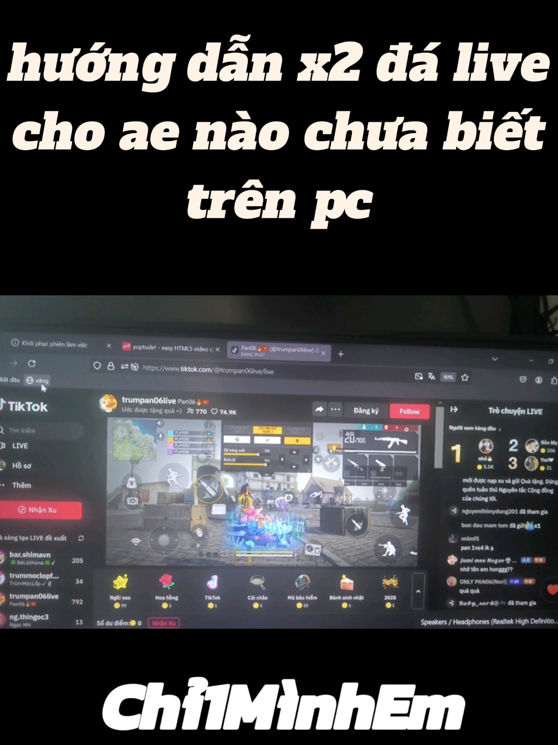 Hướng Dẫn x2 đá live trên Pc #xuhuong #freefire #bacgau #viral #fvp #lequoctrungtruc #huongdan 