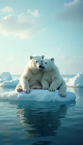 Polar bears love in a nature scenery live wallpaper 🐻‍❄️🐻‍❄️ Two polar bears cuddling on an ice floe in the Arctic. #PolarBears #WinterWildlife #bearlover #naturescenery #animatedwallpaper #naturelivewallpaper #valentinesday2025 #saintvalentin #visualpoetry #natureaesthetic  🎵Purrple Cat - Snow Pillow