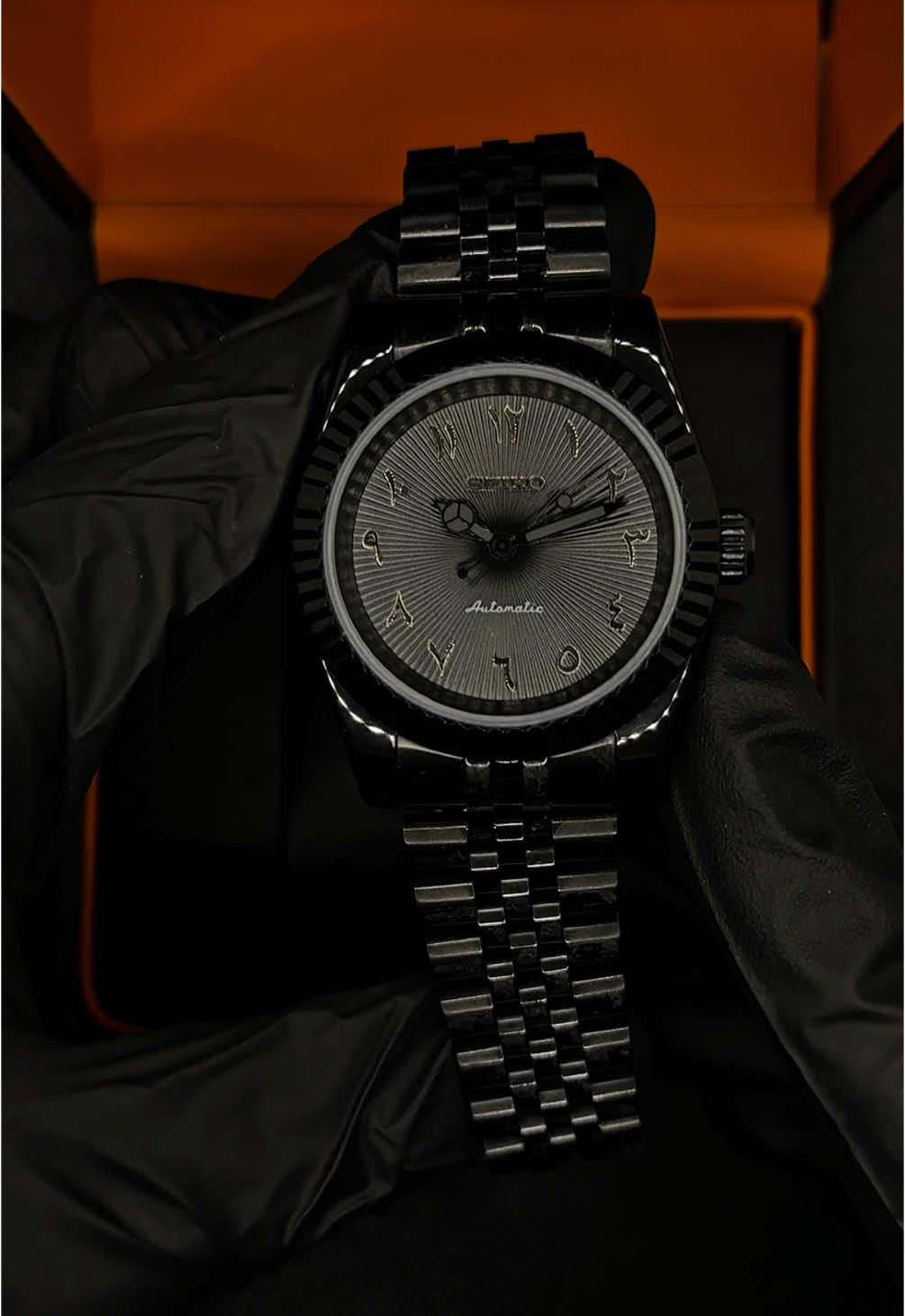 Seiko « Arabic » Full Black  Come to Parisotime.com 🏷️ #ty #fyp #typ #watches #seikomod #vancouver #rolex #seiko #cartier #watch #collector #watchoftheday #viral #canada #watchfam #watchmod #daydate #watchlover #customwatch #modwatch #seikomods #watch #arab #arabicdial #dial #timepiece #time