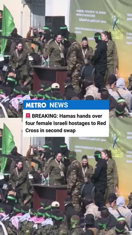 Four female Israeli hostages who have been held in Gaza have been handed over on Saturday as part of the ceasefire deal. All four hostages are Israeli soldiers and this is the second group of hostages freed by Hamas since a ceasefire was agreed. In exchange, up to 200 Palestinian prisoners held in Israel are set to be freed today. #breakingnews #hamas #ceasefire #deal #hostages #redcross