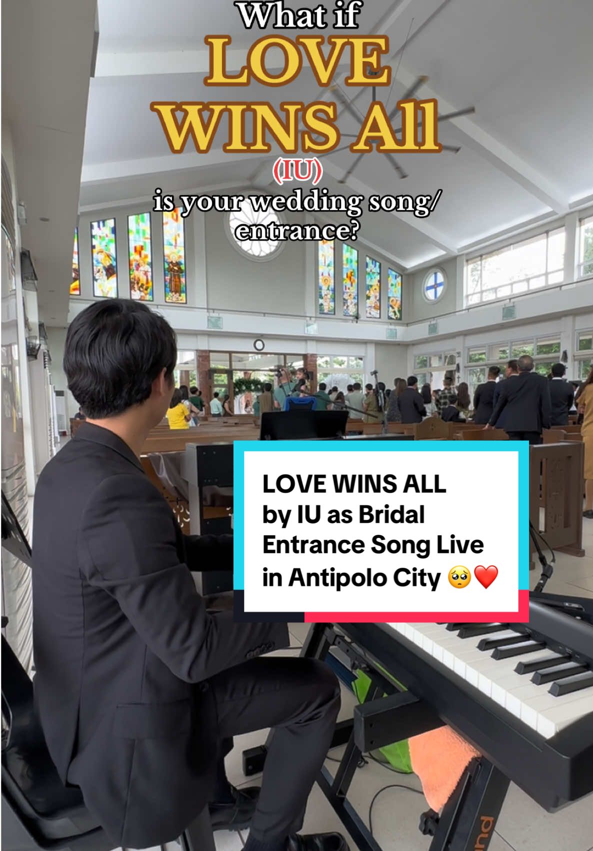 Love is all... 🥺 LOVE WINS ALL - IU (c) as Bridal Entrance Song Live in Antipolo City 🎹⛪️ Congratulations to the newly wed couple! PM FOR WEDDING INQUIRIES 🎹❤️ #wedding #weddingpianist #weddingpiano #weddings #trending #bridalentrance #bridalmarch #roland #rolandph #rolandartist #rolandpiano #rolandfp30x #foryoupage #fyp #foryou #lovewinsall #iu #korean #kdrama 