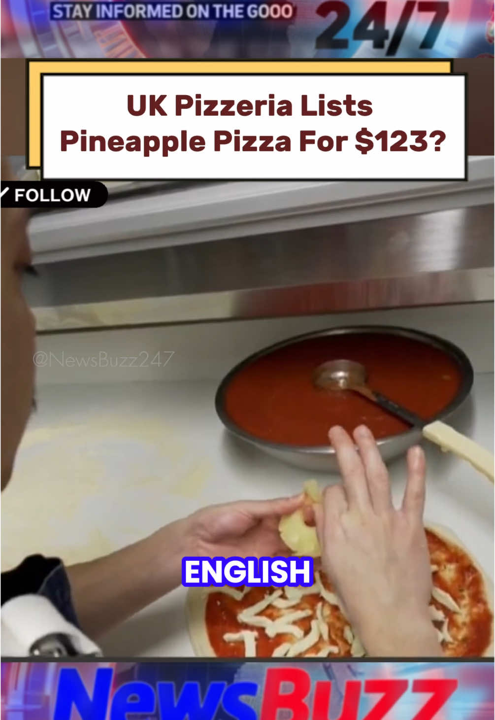 A pizzeria in the UK has listed a pineapple pizza for a whopping $123, igniting online debate about whether it’s a luxury indulgence or just a quirky marketing stunt. #pineapplepizza #pizza #worldnews #onlinedebate #pizzalovers #marketting #luxurypizza #tiktoknews #news #italianpizza #englishpizza #followformore 