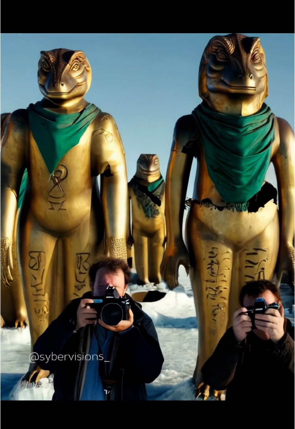 Mysterious Golden Statues of an Ancient Civilization Found Behind the Ice Wall in Antarctica. Leaked footage! #statues #icewall #antarctica #flatearth #conspiracy #conspiracytherory #alien #ufo #ancientcivilizations #horror #scary #creepypasta #creepytok #fyp #trending #foryou #aliens #tiktokviral #ai #trending #viral #viralvideo #extraterrestres