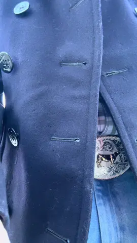 Have a stupendous Saturday! Be sure and listen about the coat I have on! #acowtantfit #fitcheck #cowboy #coat #old #jeans #cold #navy @Wrangler @Jos. A. Bank @DanPostBootsCo #fyp #foryoupage 