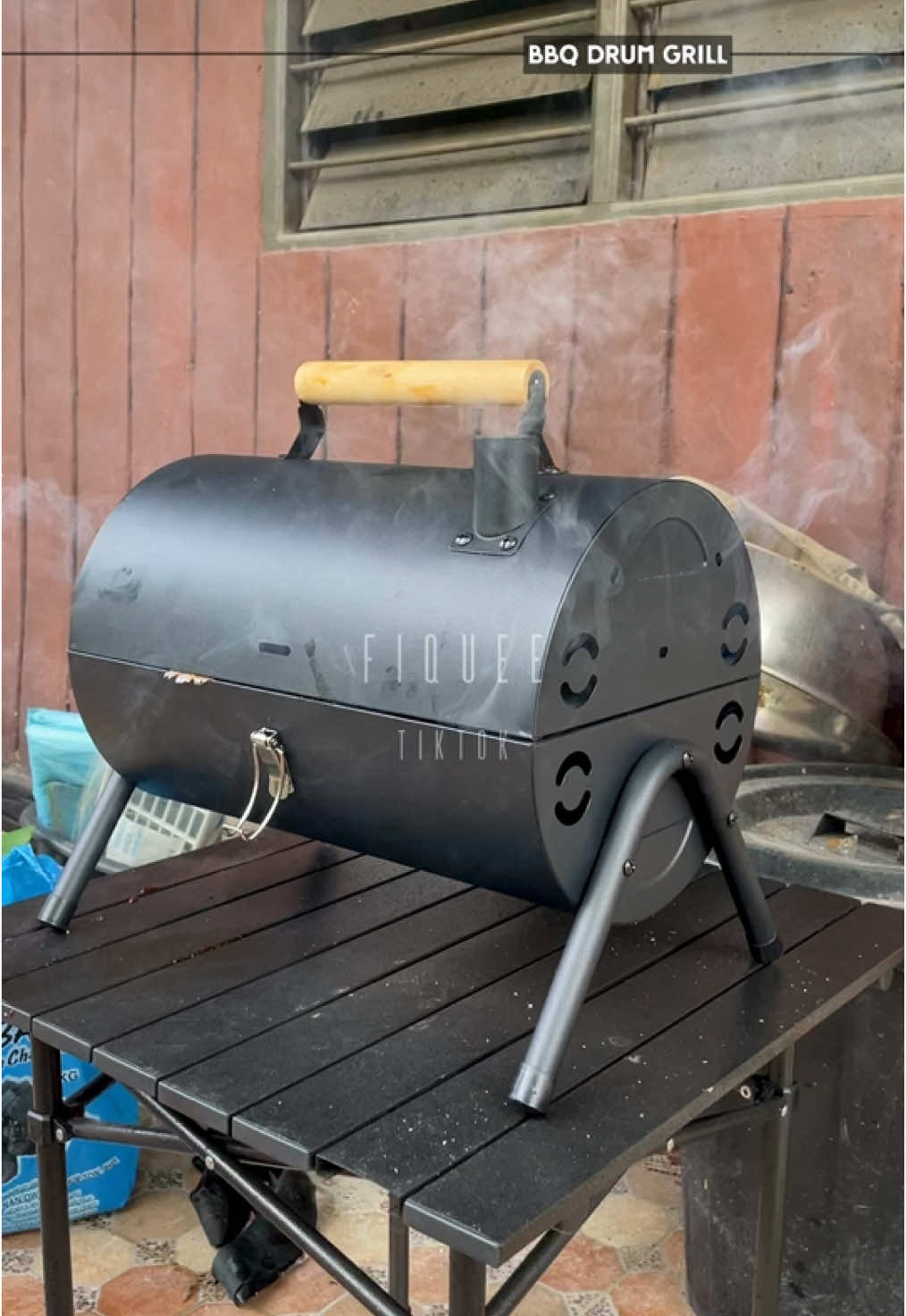 Harga bawah seratus boleh dapat BBQ drum grill ni #bbq #bbqgrill #drumgrill #bbqdrumgrill #TikTokShop #review #fyp 