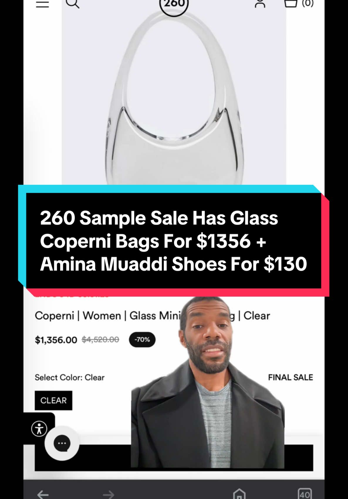 @260SampleSale has a promo right now that’s basically 80% off The Webster and includes glass Coperni bags #fashiontiktok #samplesale #coperni #bottegaveneta #alaia #aminamuaddi #heels 