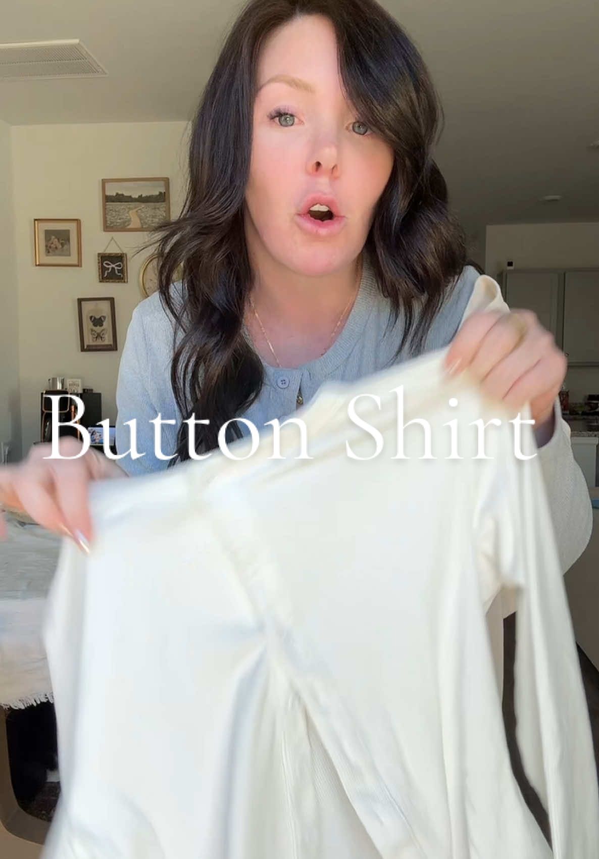 The viral button up shirts. #buttonshirt #stretchy #ribbedshirt #shirt #threepack #viralshirts #button #tiktokshop #tiktokshopclothing 