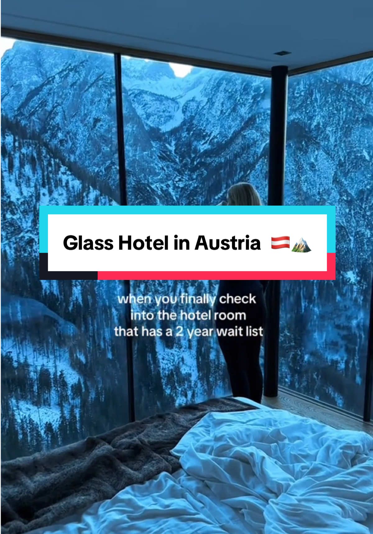 #stitch with @LAURA | Travel 🦋 This is one of the prettiest hotels in the Alps! 🏔️❄️ 📍 Hotel Dolomittenhütte in Austria 🇦🇹  Would you wait two years to stay in this beautiful hotel room??  #austria #dolomites #dolomittenhütte #dolomiti #airbnbfinds #travel #austriatravel #swissalps 