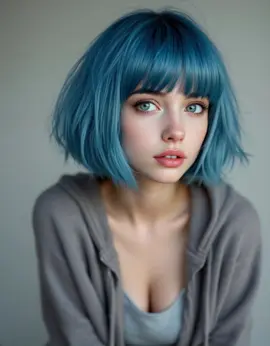 Frida Fransson. Dreaming of a character with blue hair and blonde eyes? 💙✨  #bluehair #girlsmile #aesthetic #aestheticvibes #fantasylook 