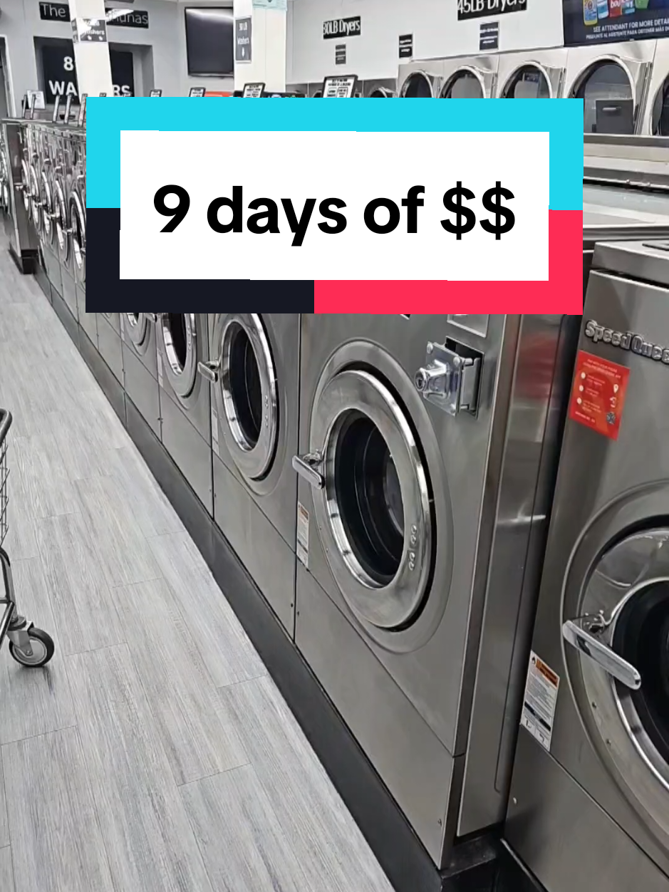 9 Days of $$ At my Laundromat #business #money #laundromat #speedqueen #speedqueenpartner #vendingmachine 