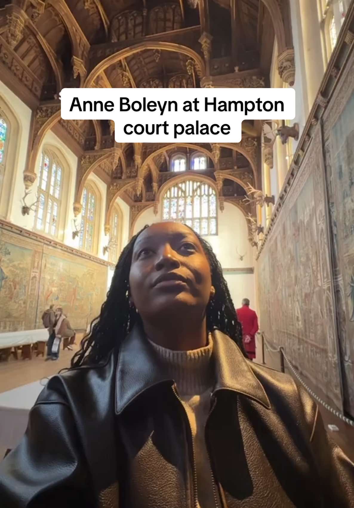 Anne Boleyn, you deserved so much better than that pot bellied bafoon, he tried to erase your name from the history books, but you still live on in the great hall of Hampton court palace! Don’t mind me, just a girl with a slight Tudor history obsession 🙃 #anneboleyn #henryviii #hamptoncourtpalace #history #tudors #arthistory #britishhistory 
