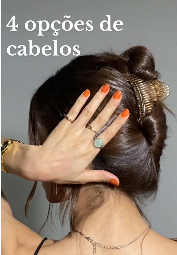 Penteados fáceis que uso quando meu cabelo esta pranchado, qual vocês preferem?  #chocolatehair #hairstyle #alisadas #cacheada #penteadosimples 