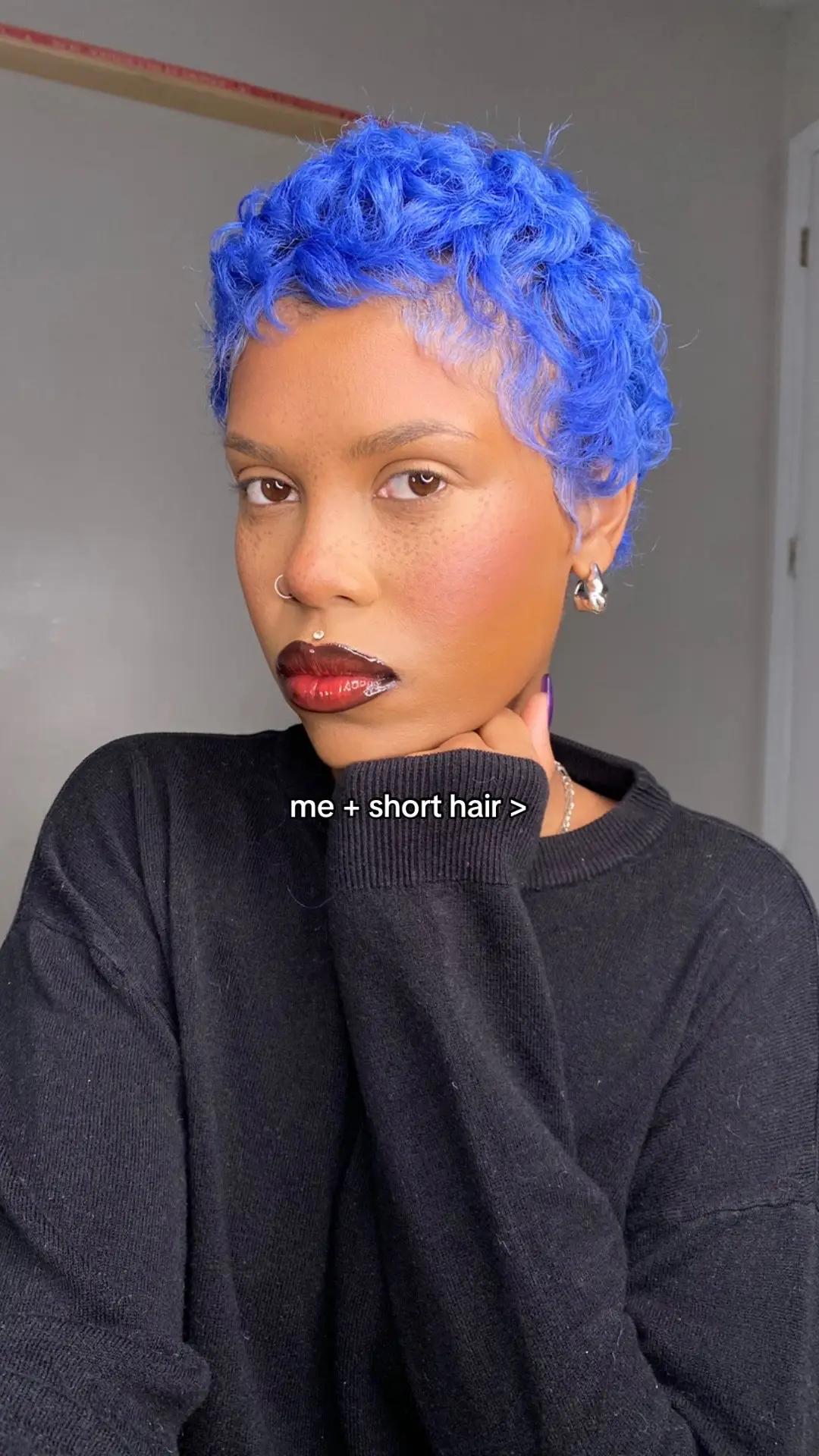 #pixiecut #pixiecutinspo #bluehair #bigchopjourney 