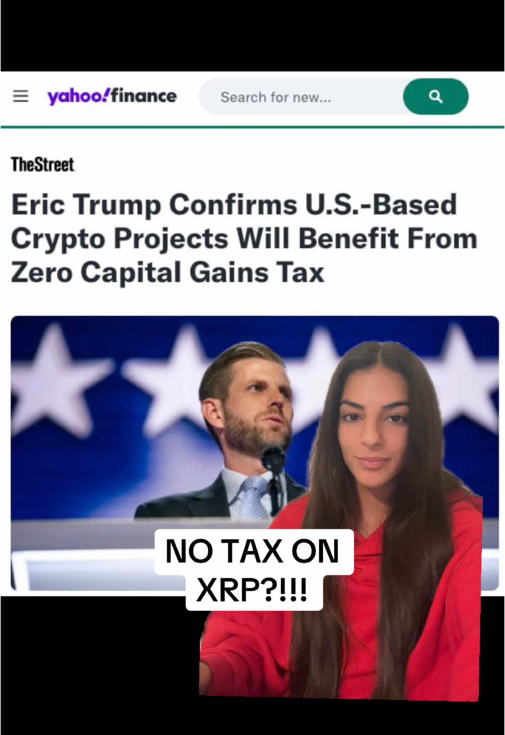 Replying to @Eduardo Rodriguez  Eric Trump confirms no tax on US-based crypto!!! #xrp #xrpcommunity #ripplexrp 
