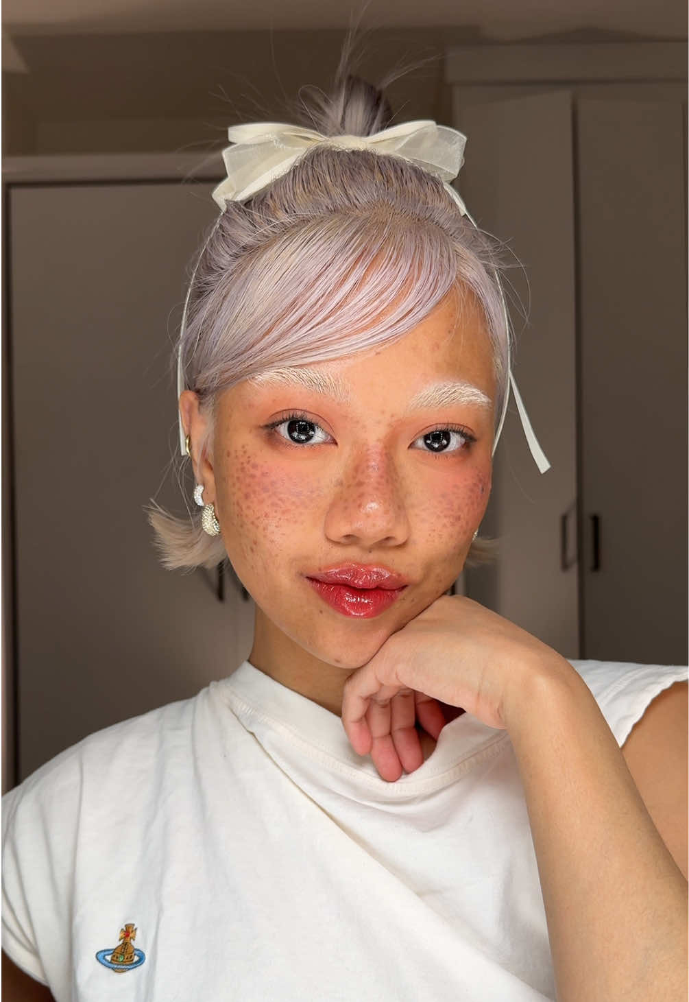 Style my short hair with me 💫🎀 #hair #shorthair #hairstyle #hairstyletutorial #hairideas 
