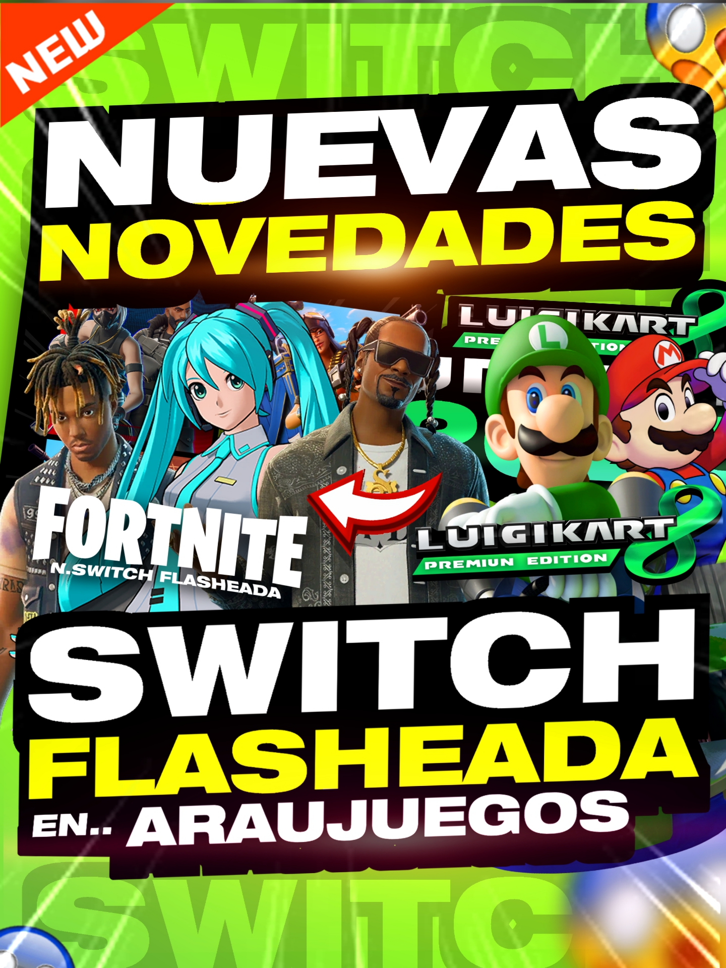 😲ENTERATE de las MUCHAS NUEVAS! NOVEDADES para la NINTENDO SWITCH FLASHEADA!! EN ARAUJUEGOS!!👀 ✅ Disponible exclusivamente en Araujuegos por supuesto!!  📦 ofrecemos servicios de entrega con envíos nacionales e internacionales. También puedes visitarnos en nuestra tienda en Los Olivos, Lima - Perú, previa coordinación. ¿Quieres conocer más detalles? ✅ Haz clic en nuestro enlace directo de WhatsApp ⬇️⬇️⬇️ https://bit.ly/ArauJuegos ¡Contáctanos al +51 987 670 277! 📞 No te pierdas la oportunidad de llevar tu experiencia de juego a nuevas alturas. ¡Araujuegos, donde la diversión nunca termina! #nintendoswitchgames #nintendo #nintendoswitcholed #ConsolasModernas#consolasdevideojuegos #peruconsolas#consolasretro#Flasheo #Flasheos #peruconsolas #FORTNITE  #goldedition