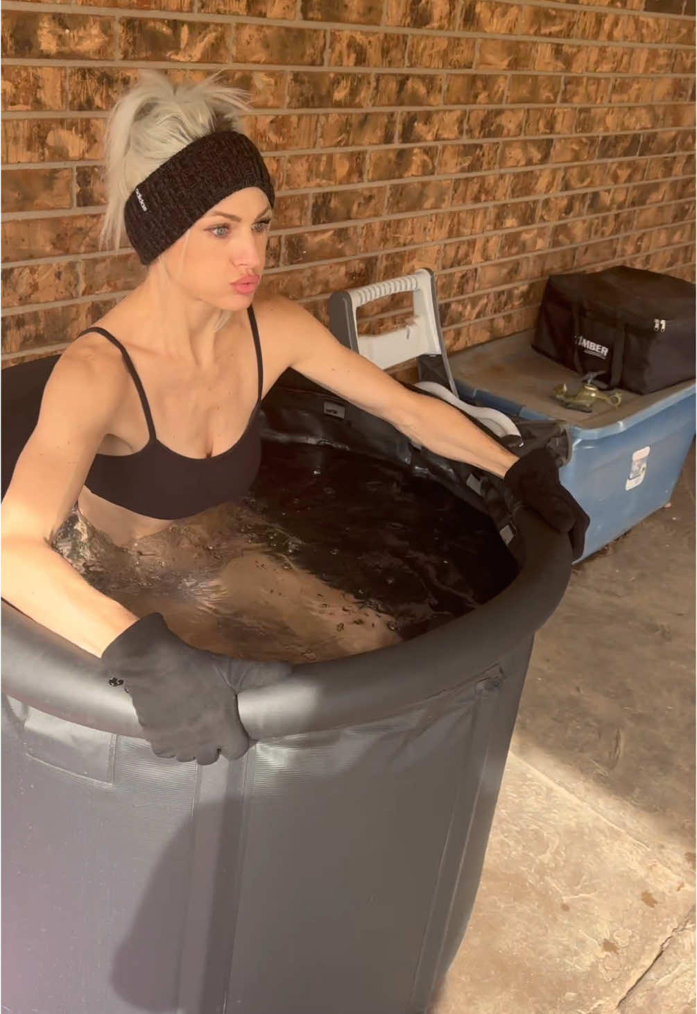 Special thanks to my daughter and Bri for cheering me on today: 3 minutes at 45°F = personal record ❄️ Cold plunges have been a game changer for my mental health helping ease anxiety and boosting dopamine by 250%! Feeling unstoppable. I’ve linked an affordable ice bath in my tik tok if you’re up for trying it! #ColdPlunge #IceQueen #AnxietyRelief #DopamineBoost #MentalHealthMatters #ChillAndThrive”
