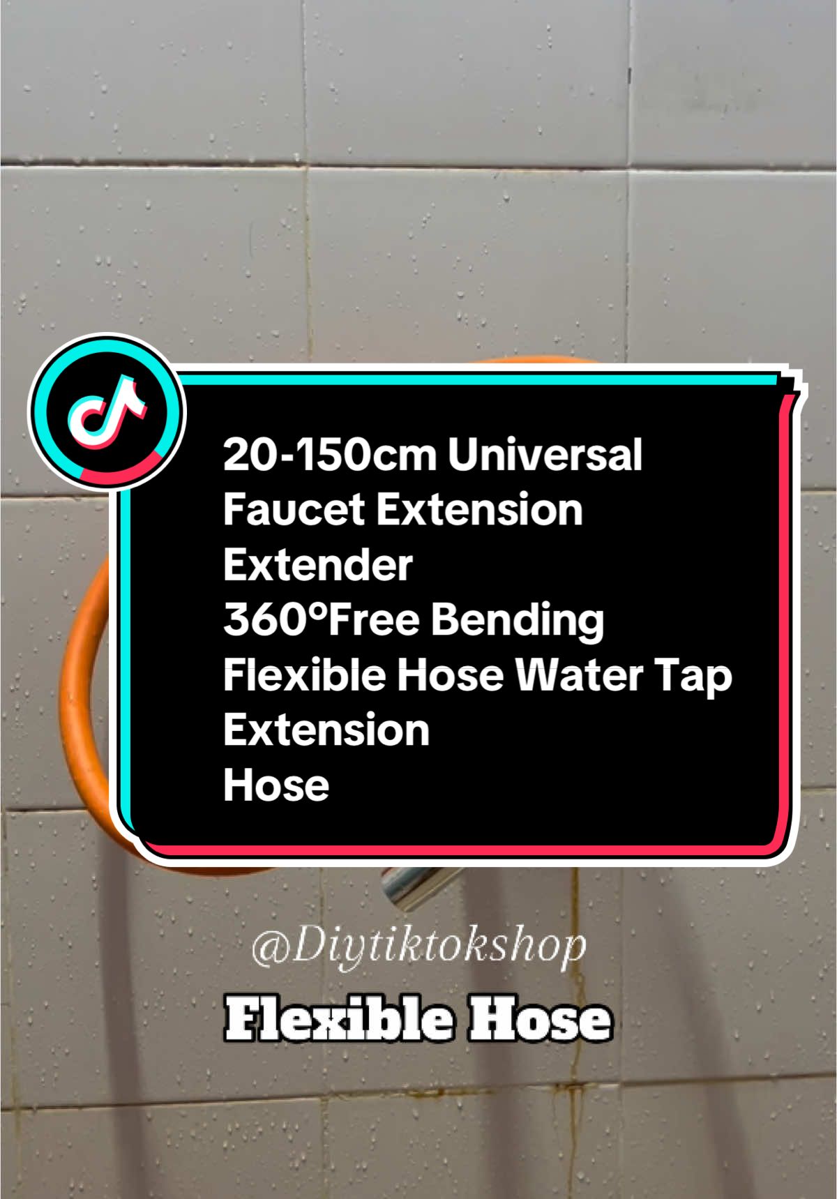 20-150cm Universal Faucet Extension Extender 360°Free Bending Flexible Hose Water Tap Extension Hose Black Metal Heater#paipairflexible #flexiblehose 