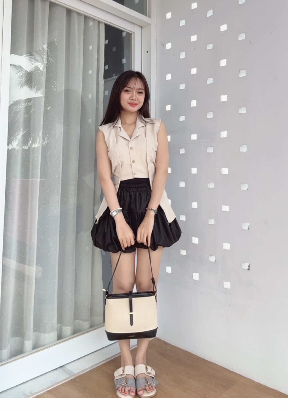 ^match^ // cream,black  #outfitcheck #outfitinspo #OOTD #rekomendasioutfit 