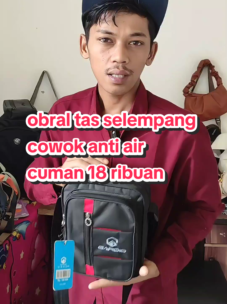 tas selempang cowok anti air  cuman 18 ribuan 