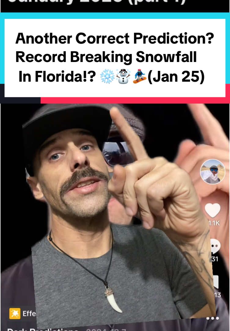 Recording breaking snowfall in Florida. January 2025. Another correct prediction? #fyp #darkpredictions #florida #snow #prediction #predictions #2025 #january 