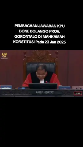Pembacaan Jawaban KPU BONE BOLANGO 23 JANUARI 2025 di MAHKAMAH KONSTITUSI.