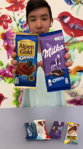 Сравниваем две топовые шоколадки: Alpen Gold Oreo и Milka Oreo! Какая вкуснее? 🍫⚡️ #рек #пробуем #мукбанг #асмр  #шоколад #oreo #alpengold #milka  #шоколадныйбаттл