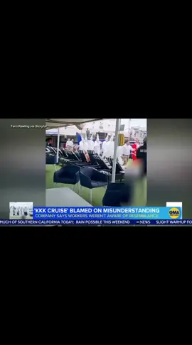 ##yalllookatthis 'KCRUISE' BLAMED ON A MISUNDERSTANDING: Video shows the shocking moment the crew on a cruise ship appeared to dress up as KKK members. ABC's Andrew Dymburt has the explanation from the cruise line.  #foreducationalpurposeonly 
