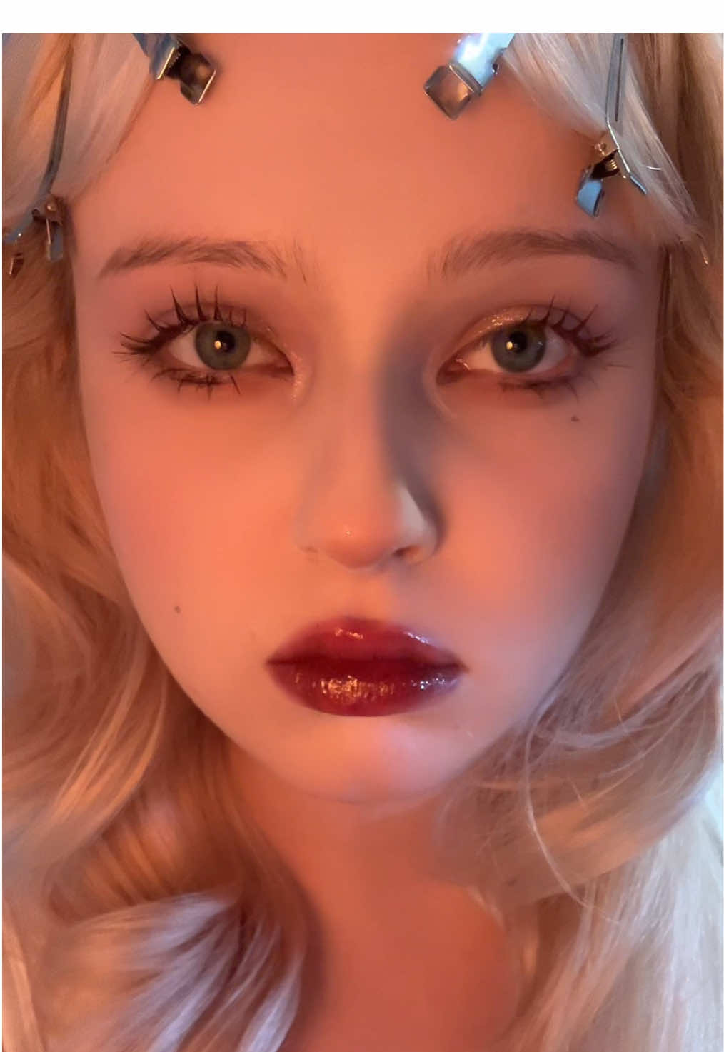 ☁️ #makeup #fyp #dollmakeup  #katebush #makeuplook #redlips 